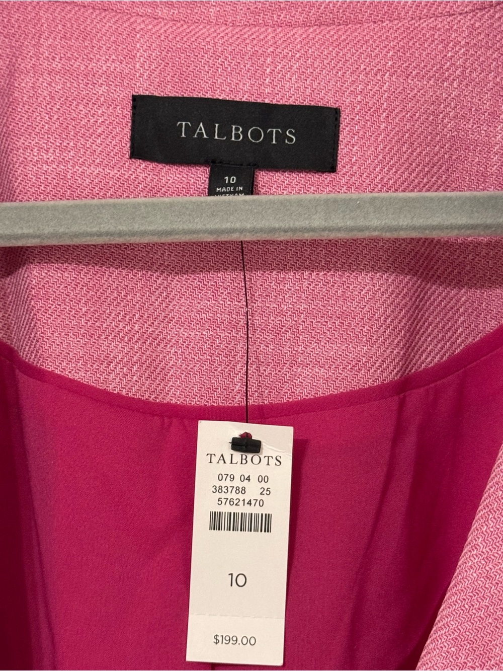 Talbots Hot Pink Single-Button Blazer - Picture 3 of 4